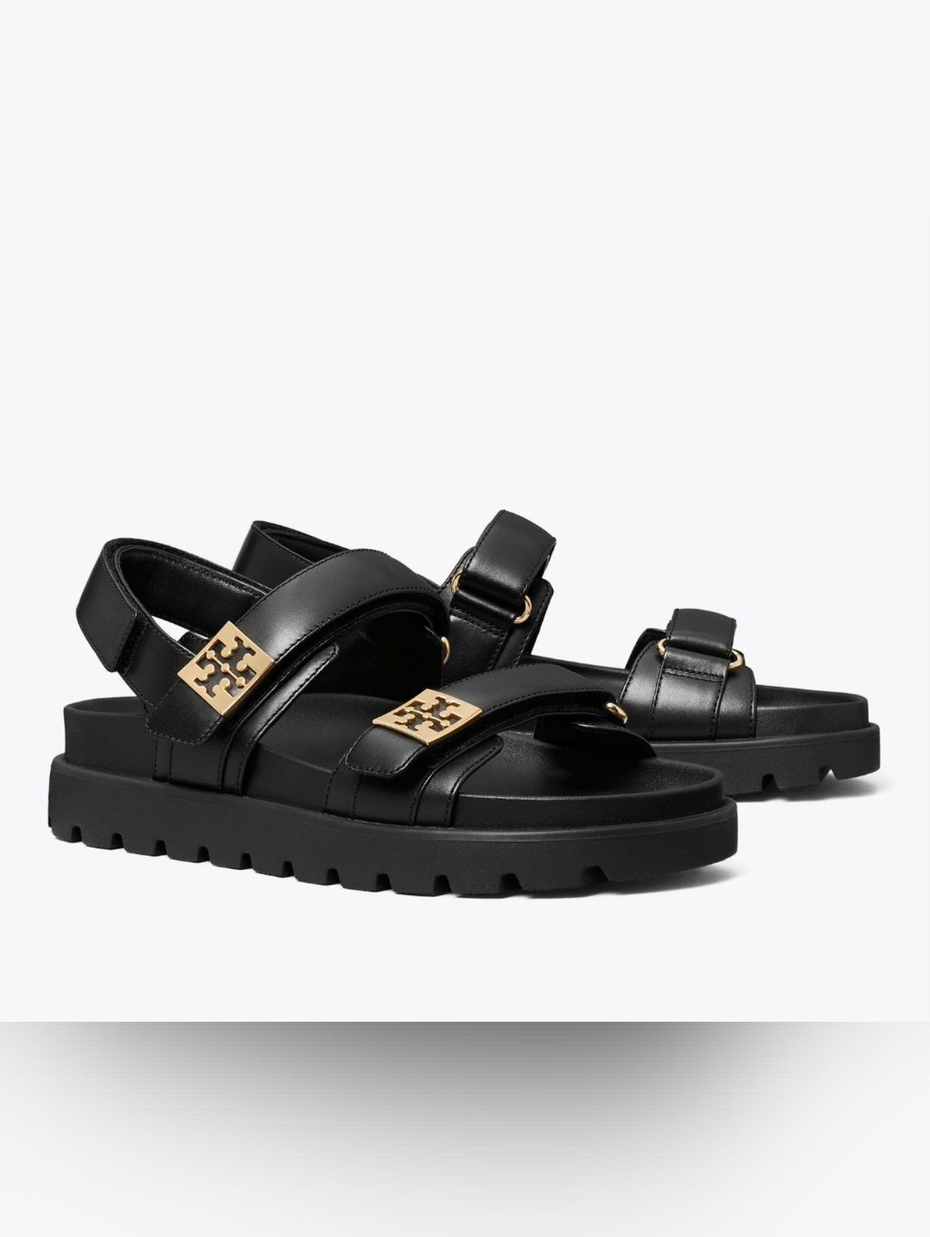 Tory Burch Black Leather Platform Sandals With Duffle Shoe Bag